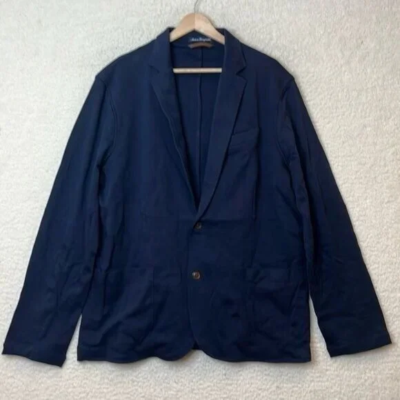 NWT Lands End Mens Ponte Knit Sport Blazer Radiant Navy Size L Large - Picture 2 of 12
